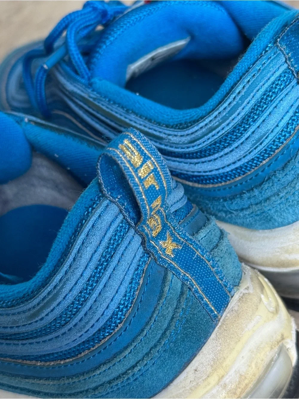 Nike Air Max 97 Blue with Gold Swoosh